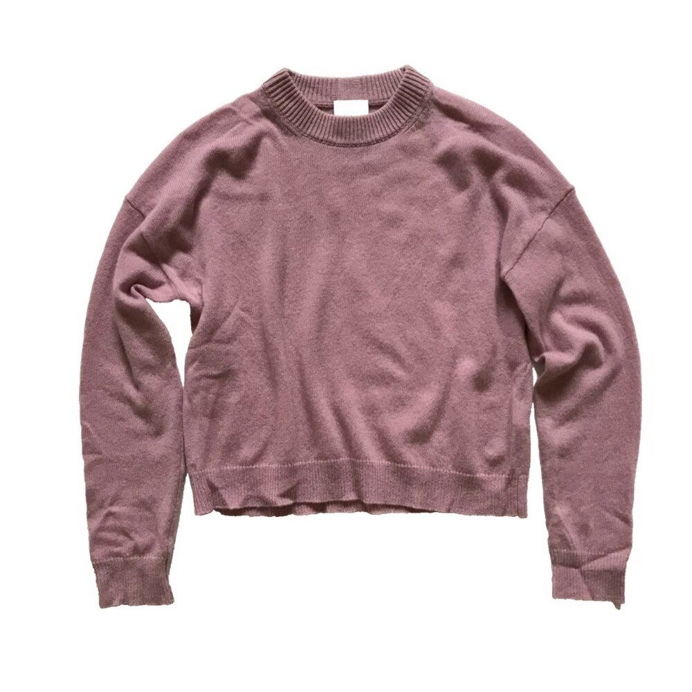 Allude Crew Neck Sweater Womens Large Lilac Purple Cashmere Cotton Pullover